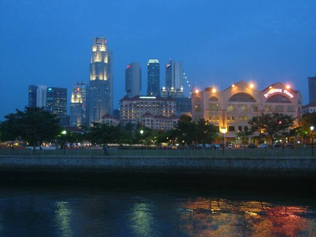 Raffles City by night