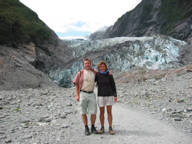 <i>Andrea und Bernd am Franz Josef Gletscher</i>